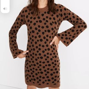 Madewell Leopard dot sweater-dress